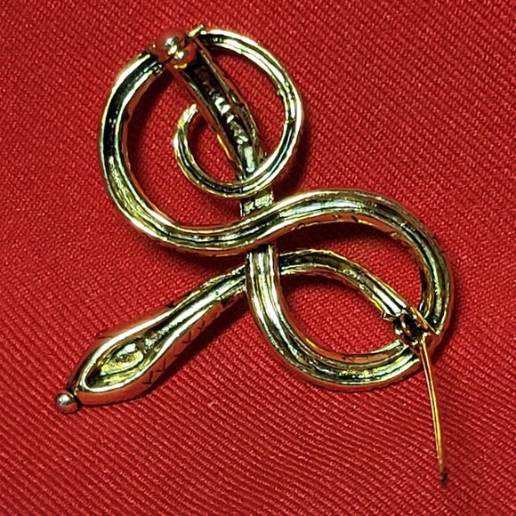 Metropolitan Museum of Art MMA Snake Brooch Enamel Jade Ruby 24K Gold Plated - Picture 5 of 15